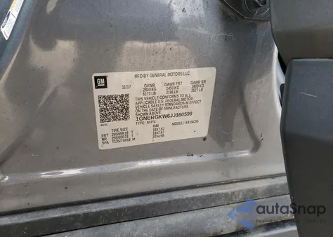 2018 Chevrolet Traverse Lt z USA, uszkodzony, nr VIN 1GNERGKW6JJ160599